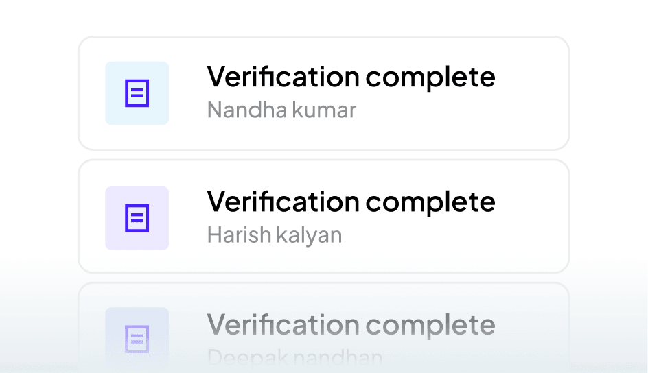 Verification List Layout